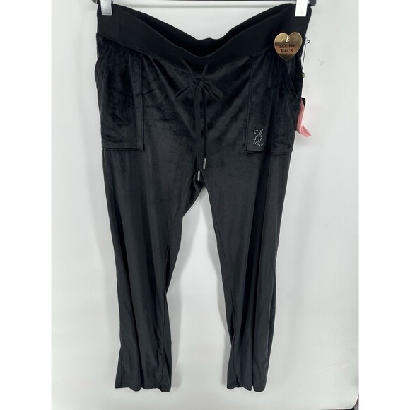 Juicy Couture Pants - Juicy Couture OG Big Bling Velour Velvet Track Pant size M #B1
